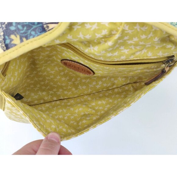 Fossil Tree Print Women's Adjustable Shoulder Crossbody Bag PVC Coated Textured - Picture 8 of 9